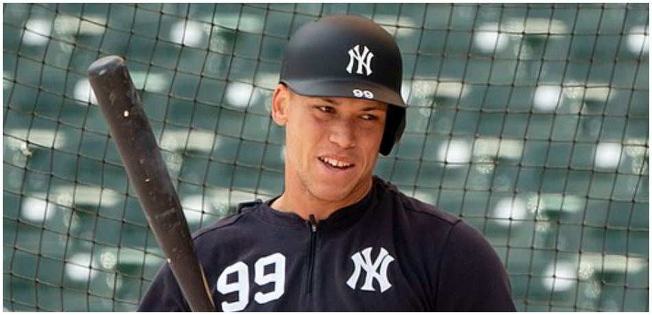 Aaron Judge of the New York Yankees takes batting practice.