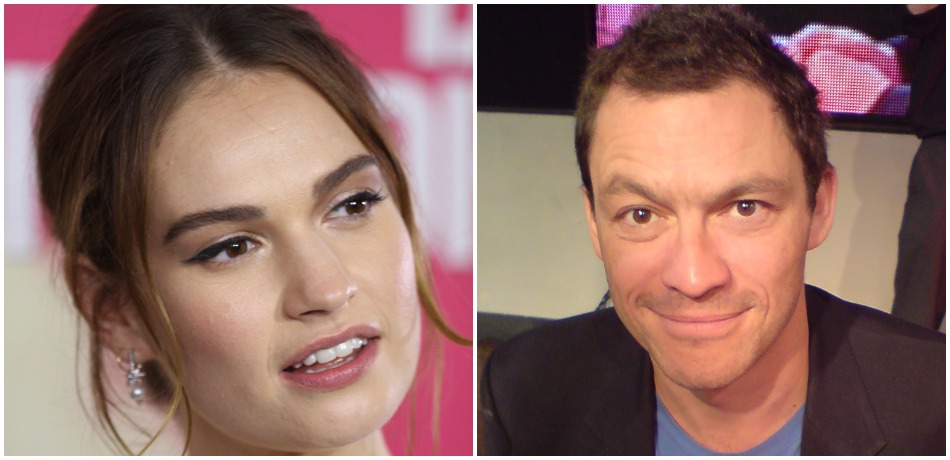 Lily James and Dominic West at separate events