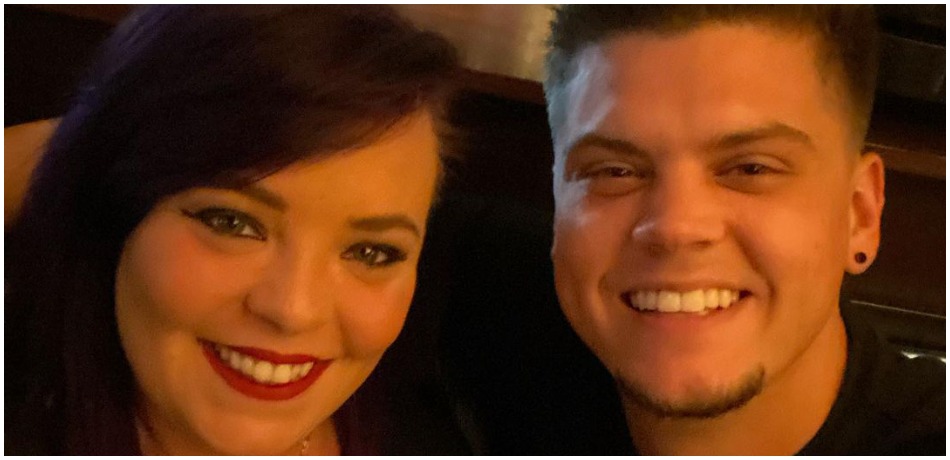 Catelynn Lowell and her husband Tyler Baltierra smile for the camera.