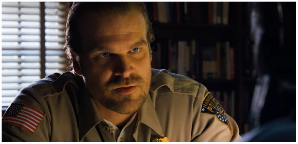 David Harbour as Jim Hoppe on Stranger Things.