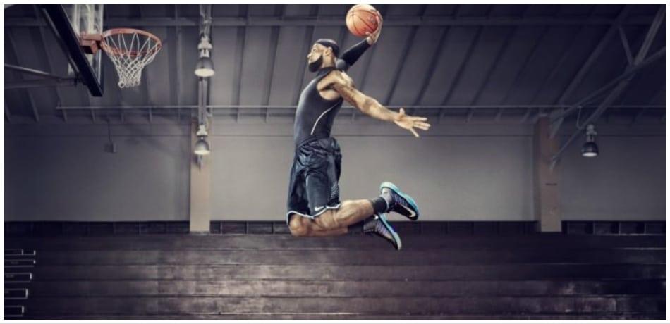 LeBron James dunking