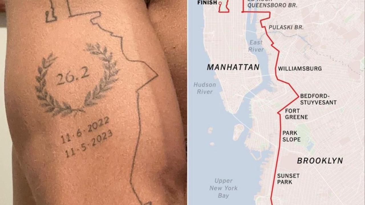 tj holmes nyc marathon tattoo